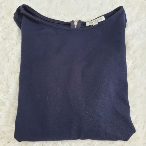 Anthropologie Green Envelope Women's Size M Blue Textured Back Zip Bell Sleeve - Picture 11 of 11